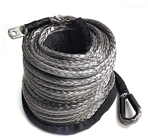 Câble de remorquage/câble forestier de 10 mm × 30 m, 12 brins de fibres de polyéthylène à haut poids moléculaire, résistance à la traction de 10,5 t, adapté aux VTT et UTV