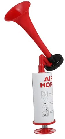 MAGICLULU Handbetriebene Tröte Air Horn aus Kunststoff und Metall Lautes Fanfarenhorn für Fußballspiele Sportveranstaltungen und Partys Rotes Signalhorn Leicht und Langlebig für Anfeuern