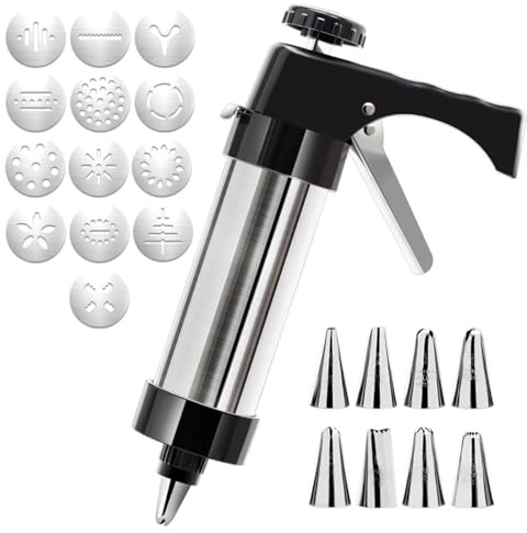 spritstyllar tårta En uppsättning spritspistol och munstycke for kakpistol, bakverktyg for hushållsbruk, lämplig for att göra kakor, tårtor och muffins spritsmunstycken