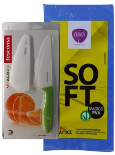 FEI FAN Coltello con Lama in Ceramica 12cm, Ideale per Taglio di Frutta e Verdura, Provvisto di una Custodia Protettiva + Panno in Lattice (1 Unità + Panno)