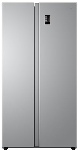 Teknix TX2SBS1791PS American Side by Side Door Fridge Freezer - 530L Capacity - Frost Free - Digital Controls - Silver, H177.5 x W91.0 x D65.0 (cm)