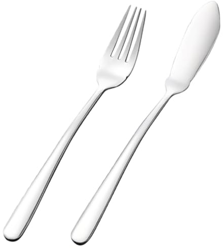 OUNONA Rostfritt Stål Fiskbestick Delar Västerländsk och Kniv för Hem och Restaurang Hållbar och Elegant Middagsuppsättning för och Fest
