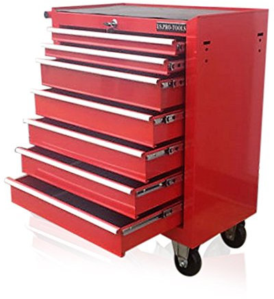 US PRO RED TOOLS AFFORDABLE STEEL CHEST TOOL BOX ROLLER CABINET 7 DRAWERS