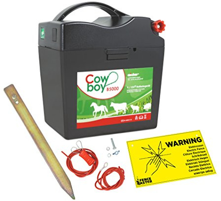 Électrificateur de clôture Koll Living - Pour batteries Extra Power Eider B5000 de 9 V et 12 V - Avec set d'accessoires - 9 000 V - De qualité - Fabriqué en Allemagne