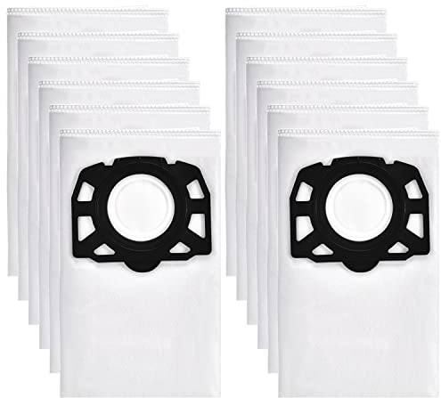 12Stück Staubsaugerbeutel für Kärcher WD4,WD5,WD6 Vliesfilterbeutel KFI 487,Staubbeutel für Kärcher MV 4, MV 5, MV 6,WD5P,WD6P Filtertüten Fleece Filter Bags 2.863-006.0 Nass Trockensauger Beutel