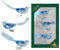 Krebs Glas Lauscha - Weihnachtsdekoration/Christbaumschmuck aus Glas - Vögel auf Clip - Farbe: blau transparent - 3 Stück - Größe: ca. 11 cm