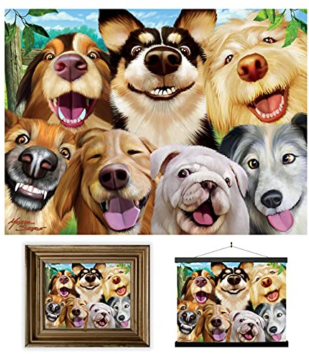 3d LiveLife Stampe d'Arte Lenticolari Parete - Selfie Canino di Deluxebase. Poster 3D Cane senza cornice. Ottima decorazione da muro. Grafica originale realizzata dal famoso artista Michael Searle