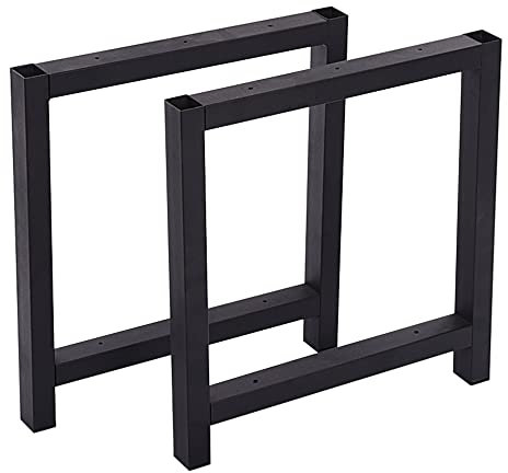 [en.casa] Tischgestell Møn Tischkufen im 2er Set für Couchtischen Tischbeine 43 x 45 cm Möbelfüße aus Stahl Schwarz