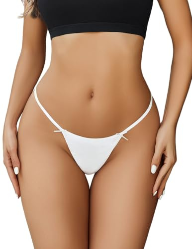 Avidlove Sexy Underwear for Women G-string Thongs Breathable Tangas Panties White M
