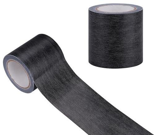 YunBey Nastro adesivo effetto legno, per riparazione, colore grigio scuro, in legno, per mobili, effetto legno, per tavoli, porte, bordature e pavimenti (5,7 cm x 4,57 m)