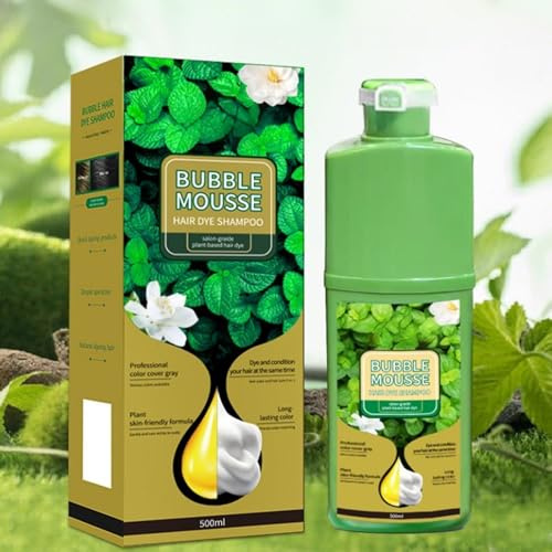 Foam Hair Dye, 500ml Long Lasting Plant Baseds Foam Hair Dye | Plant BasedHairColor, Bubble HairDye Shampoo With Herbals Extracts, Natural HairMousse HealthyPlant HairsColor For Men Women