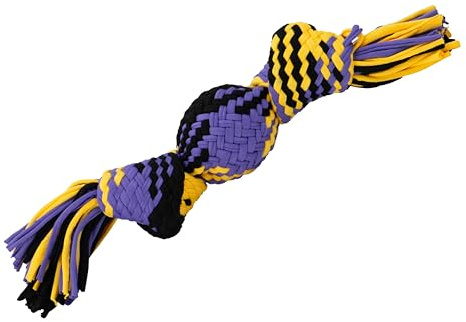 Ancol Playtime Squeaking T-Shirt Rope Ball Dog Toy - 24cm, Medium Tug Toy - Great for Chewing, Dental Health & Interactive Play