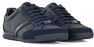 Hugo Boss Herren Saturn Low Profile Low Top Trainers Turnschuh, Dunkelblau, 46 EU