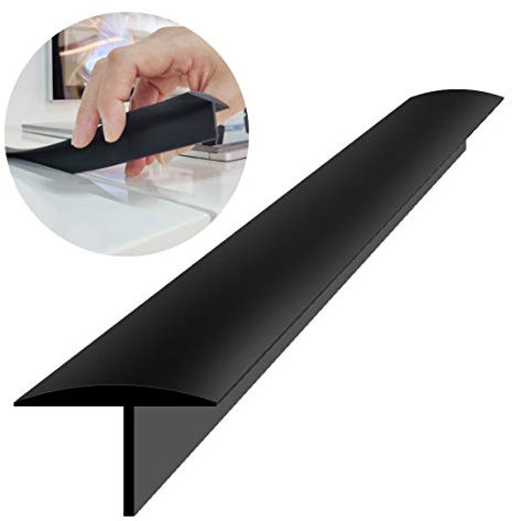 Silicone Stove Counter Gap Cover 30 Inch Side Range Gap Filler 2 Pack Black