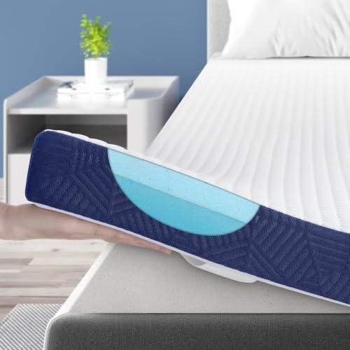 BedStory bäddmadrass 200 x 200 cm, 7,5 cm hög madrassöverdrag av gel, minnesskum, H2, H3, madrassöverdrag med avtagbart överdrag för Mattress, resårsäng bäddsoffa