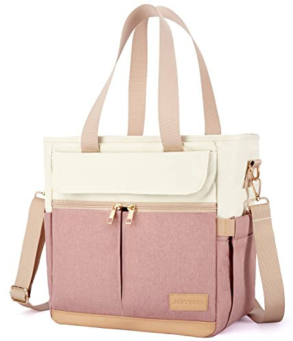 JOYHILL Lunch Bag for Women, Leakproof Insulated Lunch Box with Shoulder Strap, Adult Reusable Lunch Cooler Tote Bags for Work Picnic Camping School Beach, Pink