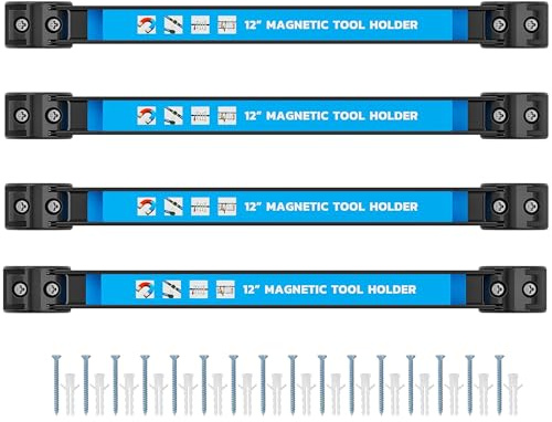 GREBSTK Portautensili magnetico, confezione da 4 barre magnetiche resistenti, montaggio a parete (30,5 cm)