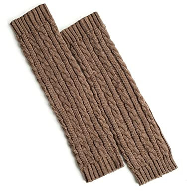 Mangas De Compresión Para Piernas Calentadores de pierna larga Mujeres de invierno Personalidad de punto cálido Acrílico térmico Acrílico Socks Funda Sólido Color Soporte Calcetines for Damas Manga De
