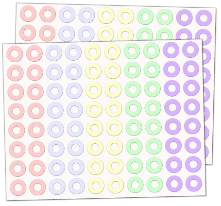 3200 Stück, Lochverstärker Selbstklebend Verstärkungsringe - 5 Farben