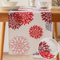 Vorysum Tischläufer Blumen Rot Dahlien Modern Tischläufer Wasserabweisend Leinen，Dekoration Tischdecke Outdoor Sommer Garten für Hochzeit Esszimmer Party Urlaub Dekor 33 x 183 cm