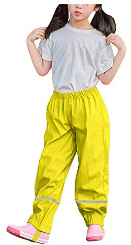Matschhose Ungefüttert Kinder Unisex Wasserdicht Schmal Baby Matschhose Ohne Träger Regenschutz Licht Dünne Regenhose Kinder Mädchen Ungefüttert Fahrrad Regenanzug Yellow 140