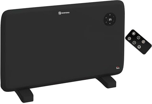 HOMCOM 1200W Electric Panel Heater, Freestanding or Wall Mounted, Convector Heater with LED Display, Open Window Detection, Timer, Overheat Protection, Remote Control, Black