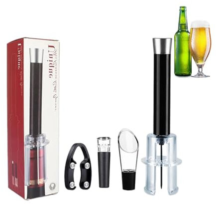 LearnLyrics Ensemble Ouvre-bouteille De Vin Rouge, Ensemble D'ouverture De Vin Kit Ouvre-bouteille Avec Bouchon Sous Vide Et Ouvre-bouteille - Accessoires Pratiques D’ouvre-bouteilles De Vin Pour La