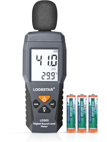 LODESTAR LD353 Decibel Meter, Digital Sound Level Meter 30 – 130 dBA dB Meter to Measure Noise, Audio Noise Measure Device Backlight MAX/MIN, Data Hold Dual Ranges Use for Home Factory