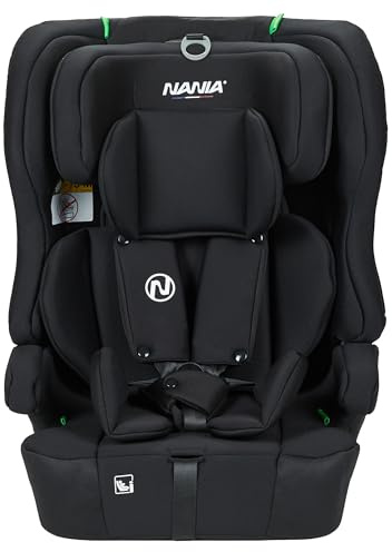 Nania Seggiolino auto per bambini Rio I-size 76-150 cm - Gruppo 1/2/3 da 9 a 36 kg, 15 mesi a 12 anni, poggiatesta regolabile, fodera rimovibile, fissaggio a cintura,non reclinabile