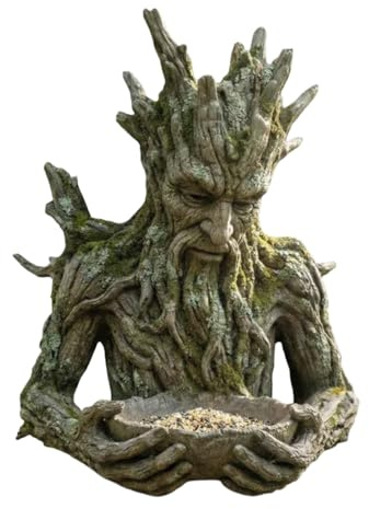 Hobngmuc Escultura De Comederos para Aves Hombre Árbol, Decoración De Arte De Jardín con Superficie Texturizada Y Tonou Neutro, Comederos para Aves De Exterior para Patio, Jardín