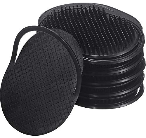 BBTO 12 Pieces Soft Portable Pocket Palm Combs Shampoo Comb Massager Hair Brushes Scalp Massager Hand Brush for Men Pets Home Office Travel
