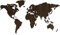 Giallobus - Mappa del Mondo - Decorazione da Parete in Legno MDF Noce - Quadri Moderni Soggiorno - 190X105 CM