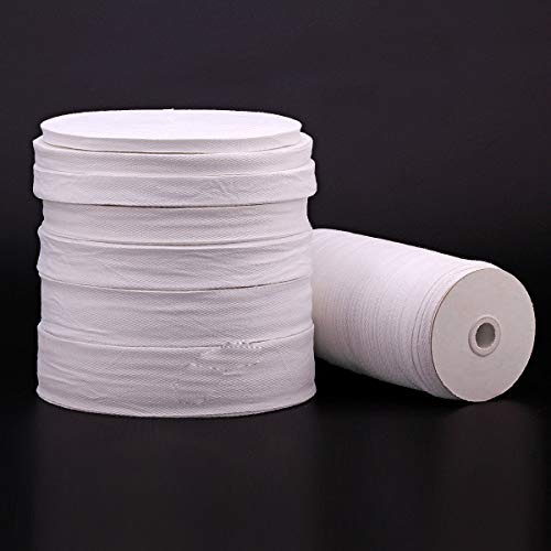Egurs 45 m/Roll bomullsband band band twill-band snedband för påstrykning klädtillbehör bomullskorn Weiß 20mm