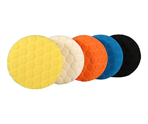 Car Foam Drill Buffing Pad,5pcs 3/4/5/6/7 Inch Buffing Sponge Polishing Pad Hand Tool Kit For Car Polisher Wax(6inch)