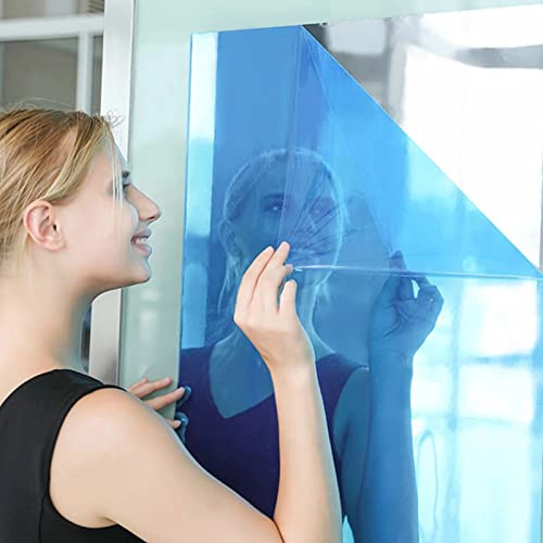 Youyijia Flexible Mirror Sheet 60x150cm Large Self Adhesive Wall Tiles - Acrylic Non-Glass DIY Paper for Living Room Bedroom Bathroom, Silver
