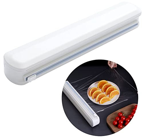 Alimenti Taglia Pellicola Dispenser Pellicole - Cling Film Cutter Taglierina Porta Rotolo Portarotolo Adatto per Larghezze Inferiori a 32 cm Involucro di Plastica Foglio Alluminio Carta da Forno