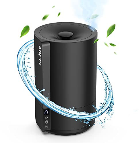 Luftbefeuchter Schlafzimmer, Luftbefeuchter Pflanzen Kinderzimmer Große Räume Baby, Ultraschall Luftfeuchtigkei Top-füllung, Raumbefeuchter Intelligente Konstante, Wassermangelschutz, 4L schwarz