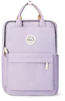 HYC00 Zaino Donna Scuola e Casual - Impermeabile Porta PC 14 Pollici per Università, Lavoro, Viaggio e Campeggio - Viola