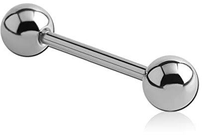 Hantel 1,0-1,6 mm aus 316L Chirurgenstahl mit Kugeln - GRÖßENWAHL - Piercing Straight Barbell (Dicke: 1,2 mm | Stablänge: 12 mm)