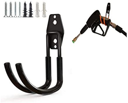 zoele Robuster Metall-Wandhalterung, Aufbewahrungshaken, 35 kg Kapazität, für Hochdruck-Wasserpistole, Schlauch, Fahrrad, Leiter, Werkzeuge (schwarz)