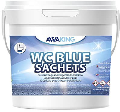 Blue Sachets Awaking Lot de 50 pastilles chimiques pour réservoir d'eau noire, cassette, caravane, camping-car, poti.