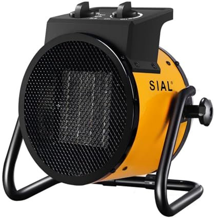 SIAL Portable Electric Heater 2000W Ceramic Fan Space Heaters 3 Settings & Adjustable Thermostat（Yellow）