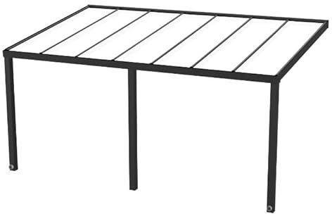 Terrassenüberdachung KD Alpha in Anthrazit mit VSG-Klarglas in 400x300cm - Terrassendach aus Aluminium - wetterfeste Überdachung