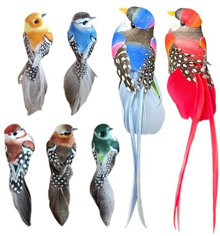 5 Clips Para Pájaros De Cola Corta, 2 Clips Para Pájaros De Cola Larga, Pájaros Decorativos, Decoración De Pájaros, Pájaros Decorativos Para Exteriores, Resortes Decorativos Para Jardín