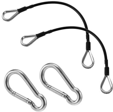 Xthrotsenk 2 Stück Fitness Kabelverlängerung Verlängerungskabel für Fitnessstudios Cable Extension Gym Ersatz Heim Fitnessgeräte Zubehör mit Karabiner für Beinverlängerung und LAT/Trizeps-Pull-Down
