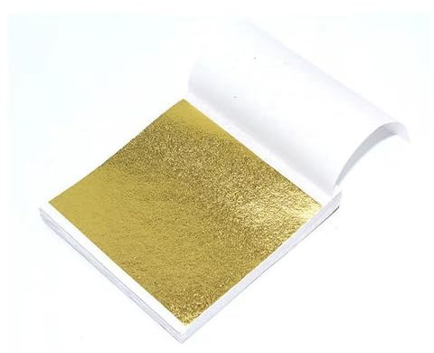 ieron Bladguld, Guldfoliepapper för målning/hantverk/masker/nagelkonst/takdekoration, 100 ark