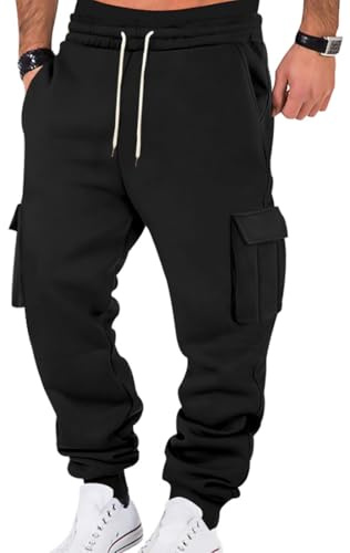 WINKEEY Pantalon Jogging Homme Pantalon Survetement Homme Jogging Cargo avec Poches