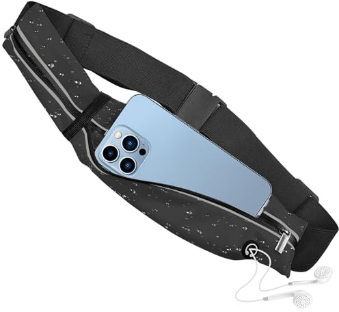 Marsupio Running,qualità Cintura da Corsa Porta Cellulare,Cintura da Corsa per Uomo e Donna,per Jogging, Escursioni,ompatibile con Tutti i quasi tutti Telefoni，nero