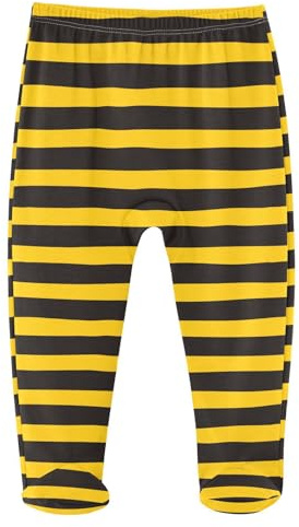 JHKKU Bumble Bee Stripe Baby Boys Footed Pants Cotton Infant Tights Casual Bottoms Crawling Pants 3M