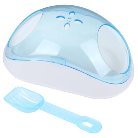 ifundom Vasca da Bagno per Criceti e Cincillà con Paletta, Contenitore in Plastica Resistente, Design Portatile e Anti-ribaltamento, per Piccoli Animali Domestici e Viaggi Colore Casuale